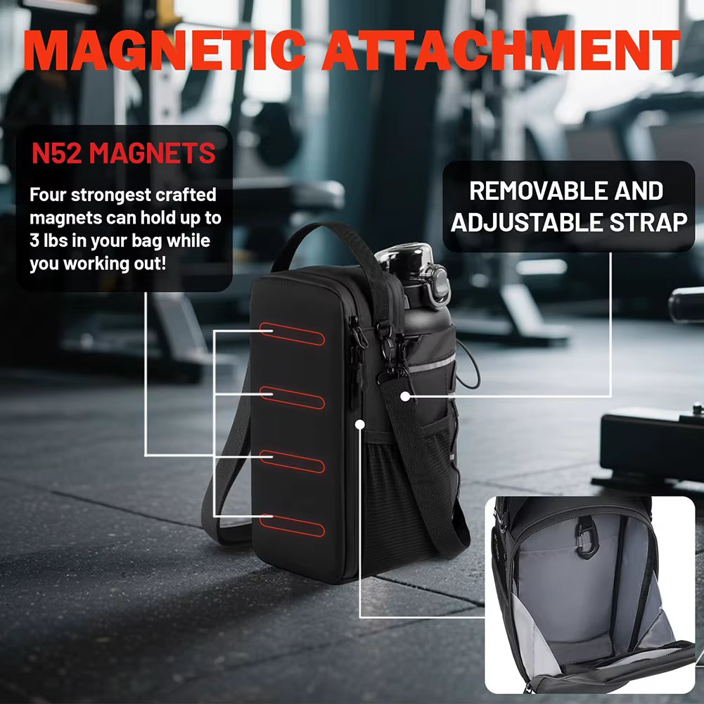 Magnetic Gym Bag Water Bottle Holder Gym Pouch for Men Women Gym Accessories Organizer