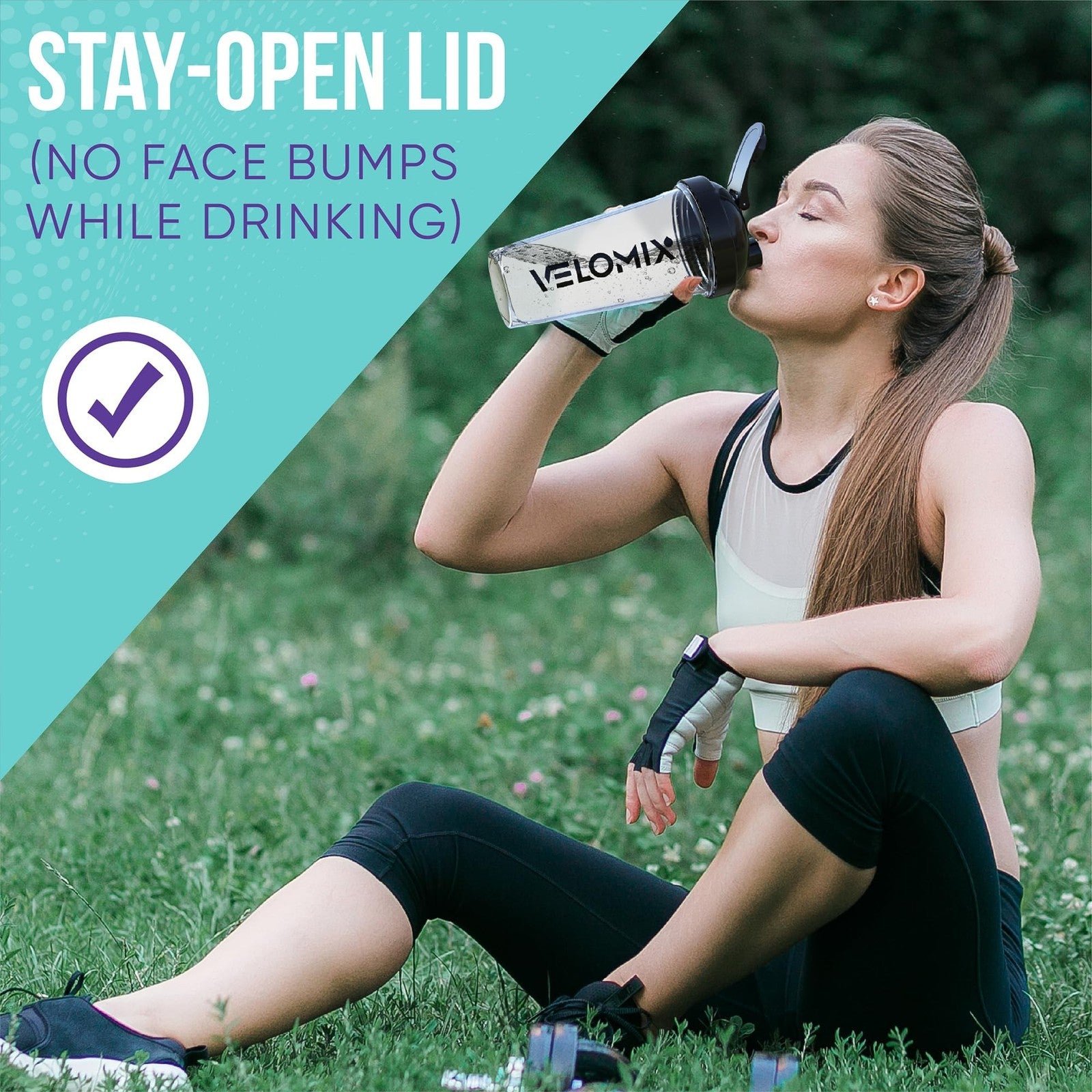 VELOMIX 2-Pack 28Oz Leak-Proof Protein Shaker Bottles W/ Wire Whisks