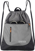 Drawstring Backpack Gym String Bag Sack Pack Sackpack Knapsack Sports Men Women Workout Dance Track Travel Beach Swim (Grey) One_Size